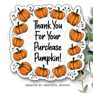 Thank You For Your Purchase Pumpkin! - 2" (inches) (48ct.)  [GD167-48]
